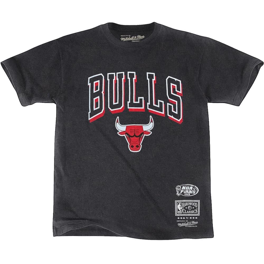 Mitchell And Ness T-Shirts Chicago Bulls Mitchell & Ness NBA HWC Keyline Vintage T-Shirt - Faded Black