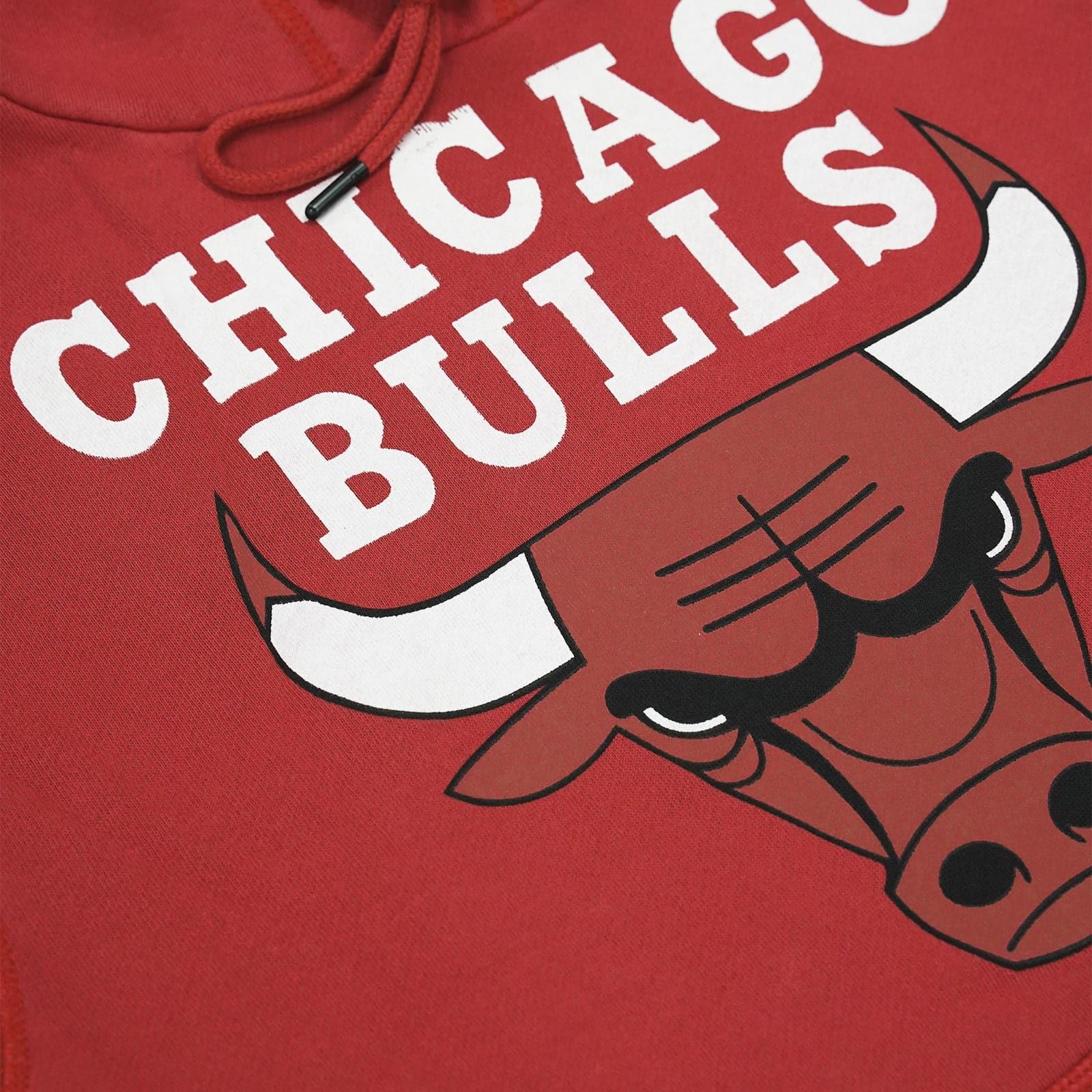 Mitchell And Ness Jumpers Chicago Bulls Mitchell & Ness NBA HWC Logo Vintage Hoodie Jumper - Faded Maroon