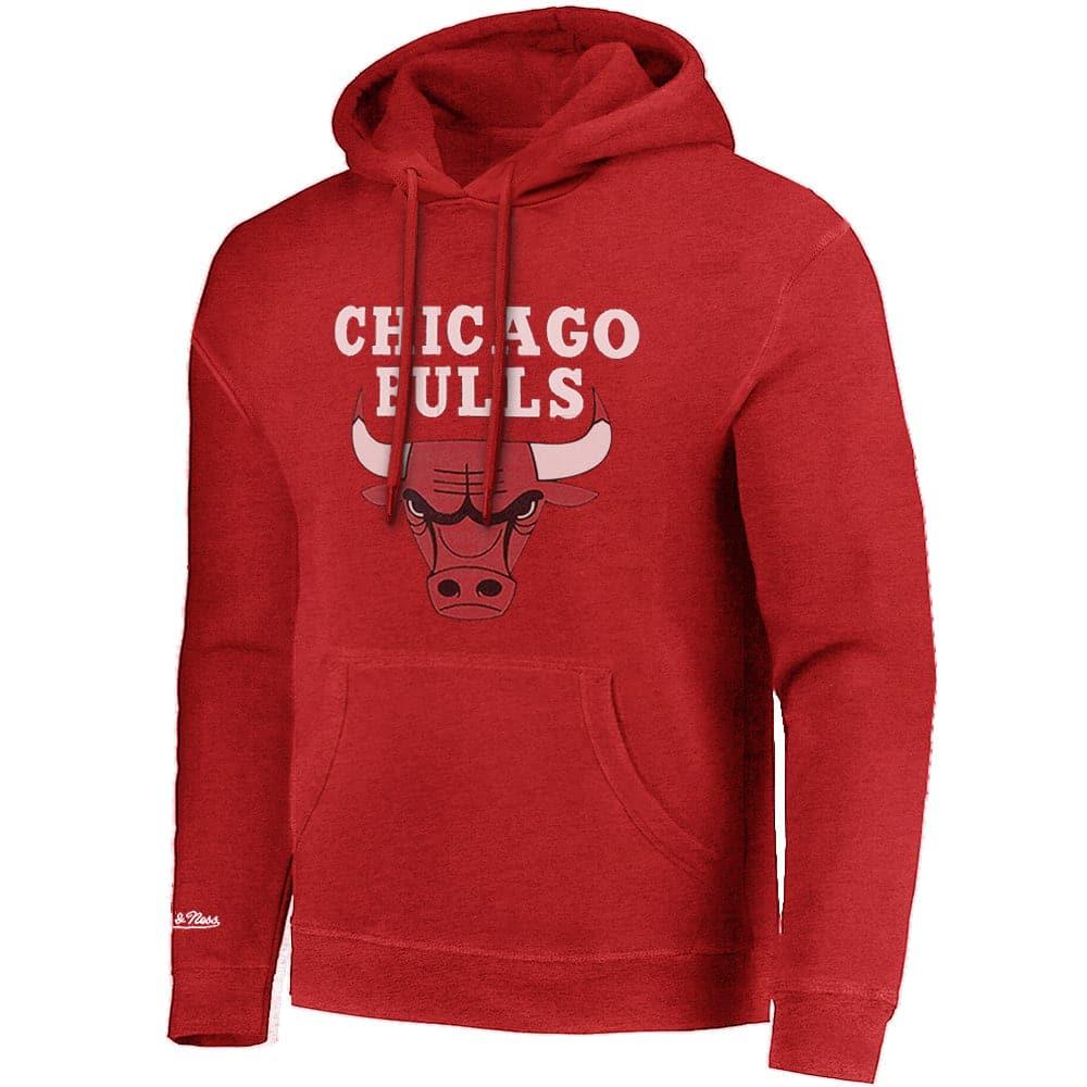 Mitchell And Ness Jumpers Chicago Bulls Mitchell & Ness NBA HWC Logo Vintage Hoodie Jumper - Faded Maroon