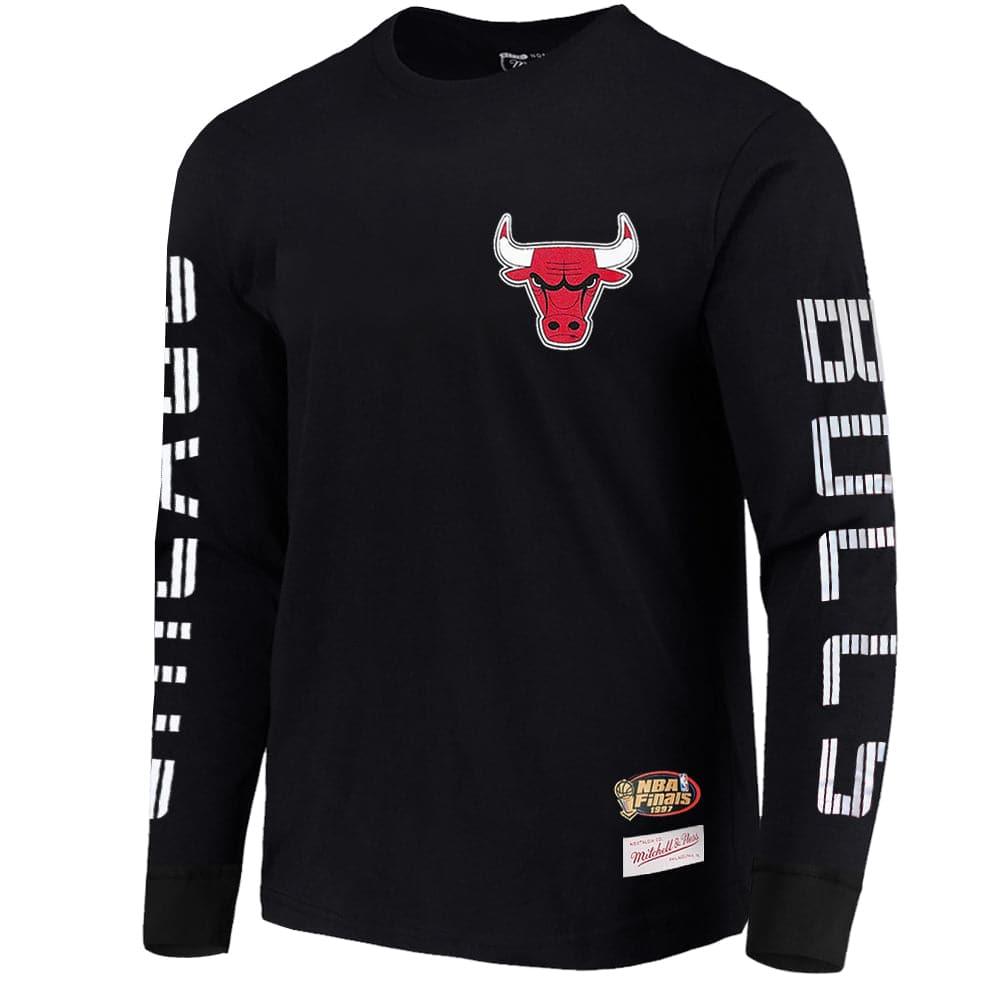 Mitchell And Ness T-Shirts Chicago Bulls Mitchell & Ness NBA HWC Outline Long Sleeve T-Shirt - Black