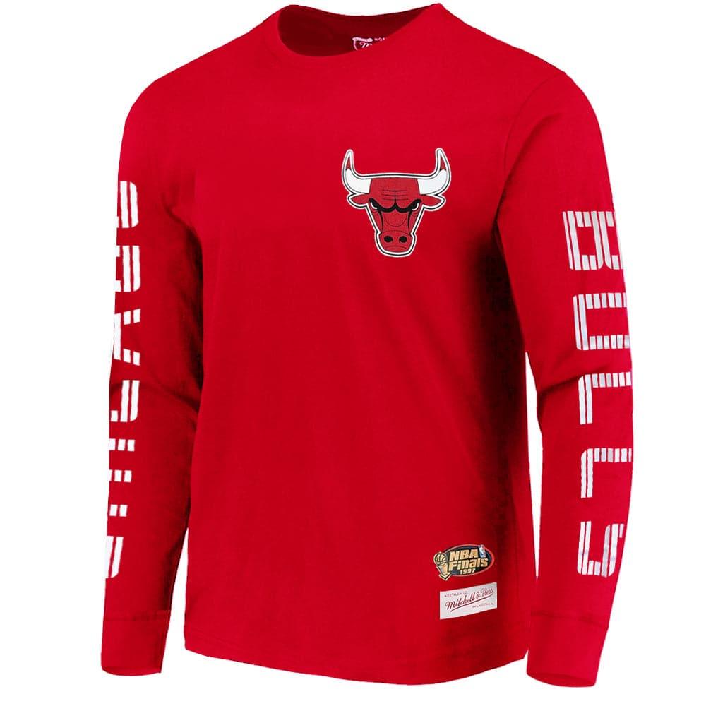 Mitchell And Ness T-Shirts Chicago Bulls Mitchell & Ness NBA HWC Outline Long Sleeve T-Shirt - Red