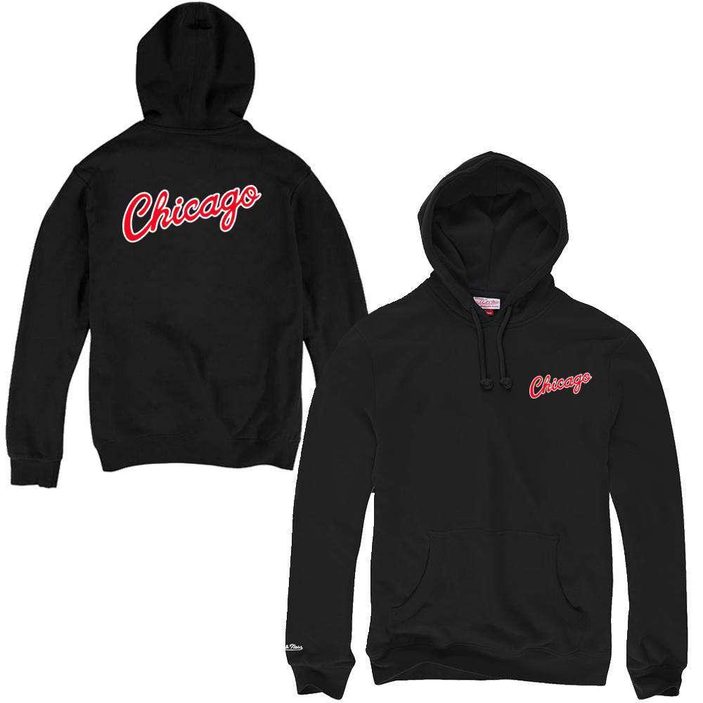 Mitchell And Ness Jumpers L Chicago Bulls Mitchell & Ness NBA HWC Pocket Wordmark Hoodie Jumper - Black