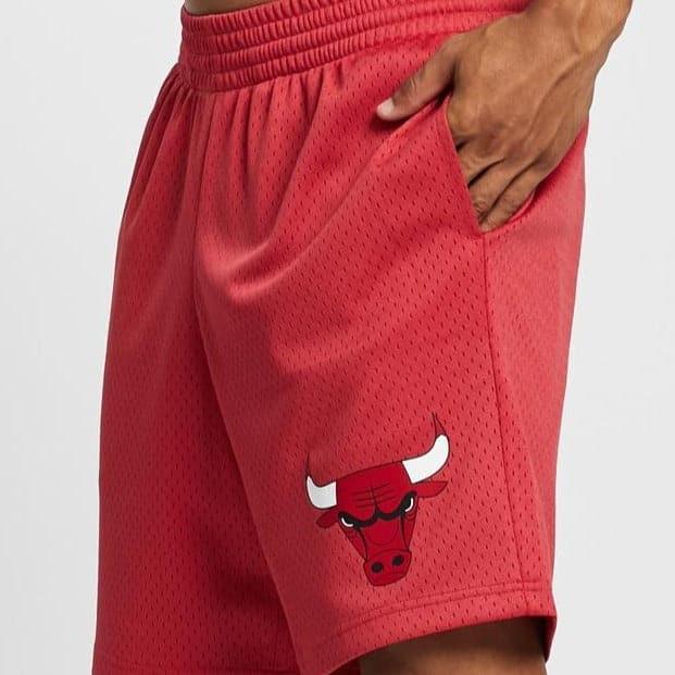 Mitchell And Ness Shorts Chicago Bulls Mitchell & Ness NBA HWC Premium Mesh Court Shorts - Red