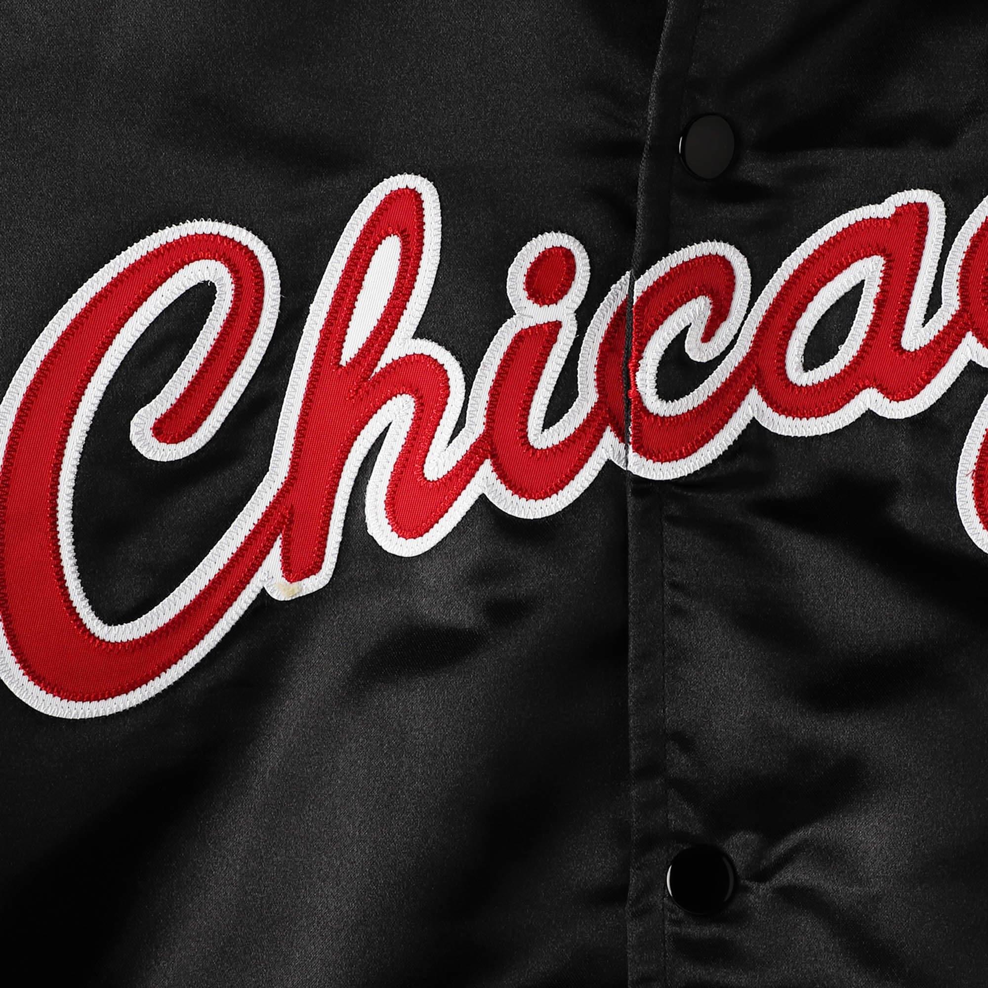 Mitchell And Ness Jackets Chicago Bulls Mitchell & Ness NBA Lightweight HWC Satin Jacket - Black