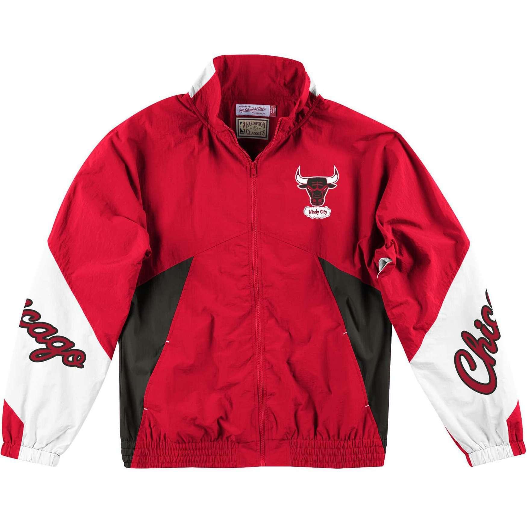 Mitchell And Ness Jackets Chicago Bulls Mitchell & Ness NBA Midseason Windbreaker 2.0 Jacket - Red