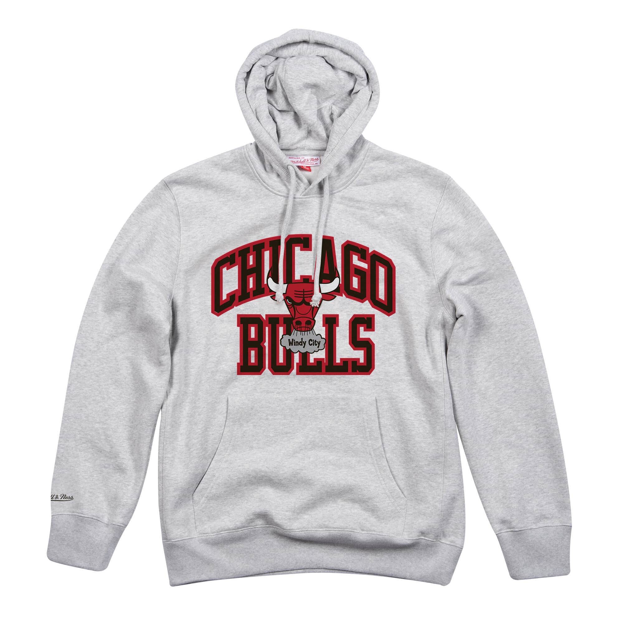 Mitchell And Ness Jumpers Chicago Bulls Mitchell & Ness NBA Playoff Win Hoodie Jumper - Grey