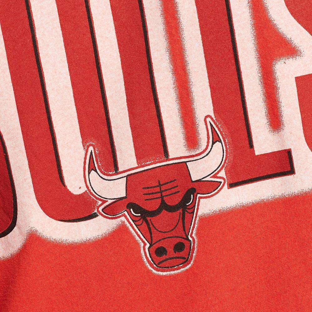 Mitchell And Ness T-Shirts Chicago Bulls Mitchell & Ness NBA Retro Blur Vintage T-Shirt - Faded Red