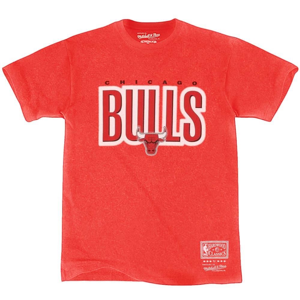 Mitchell And Ness T-Shirts Chicago Bulls Mitchell & Ness NBA Retro Blur Vintage T-Shirt - Faded Red