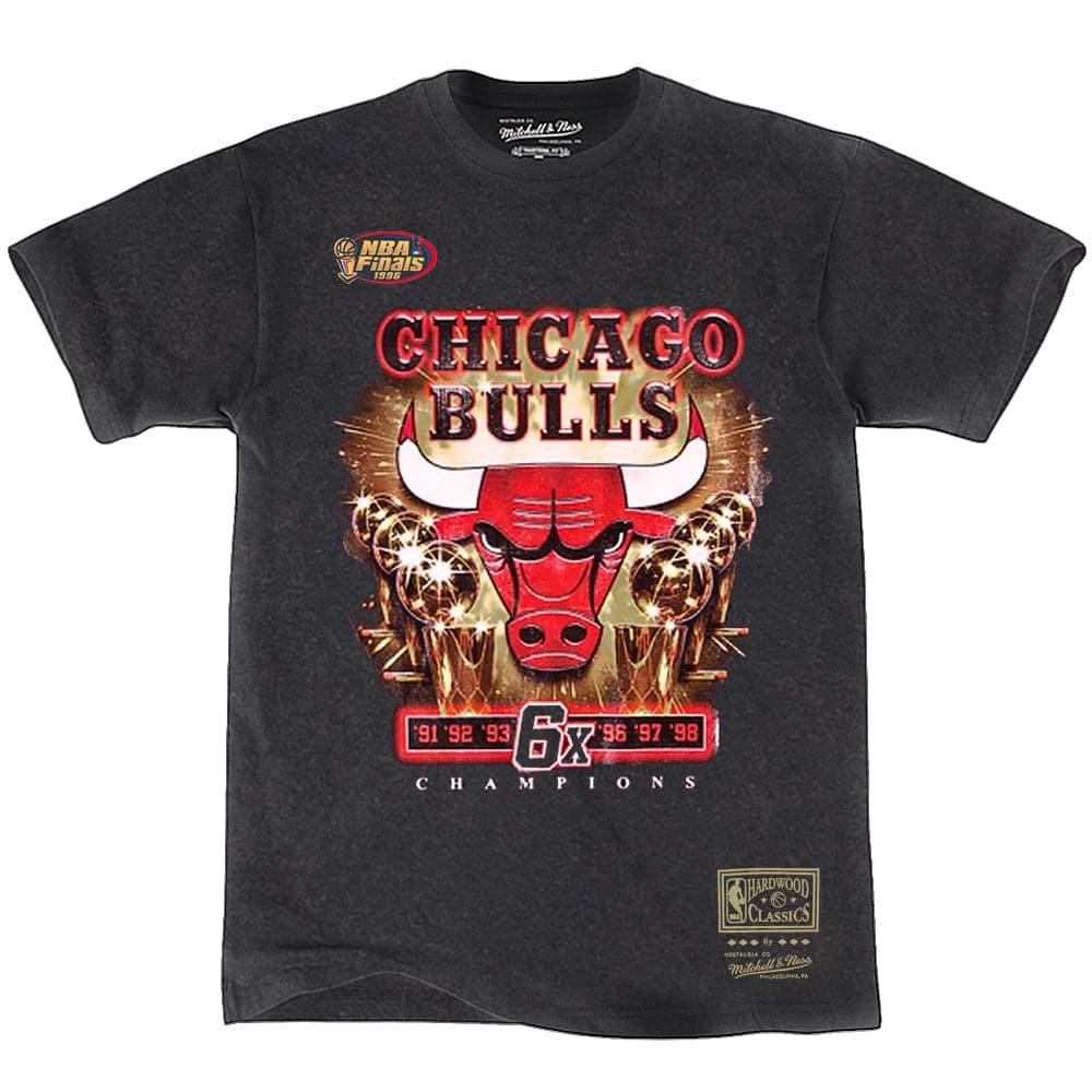Mitchell And Ness T-Shirts Chicago Bulls Mitchell & Ness NBA Vintage 6X Champs T-Shirt - Black