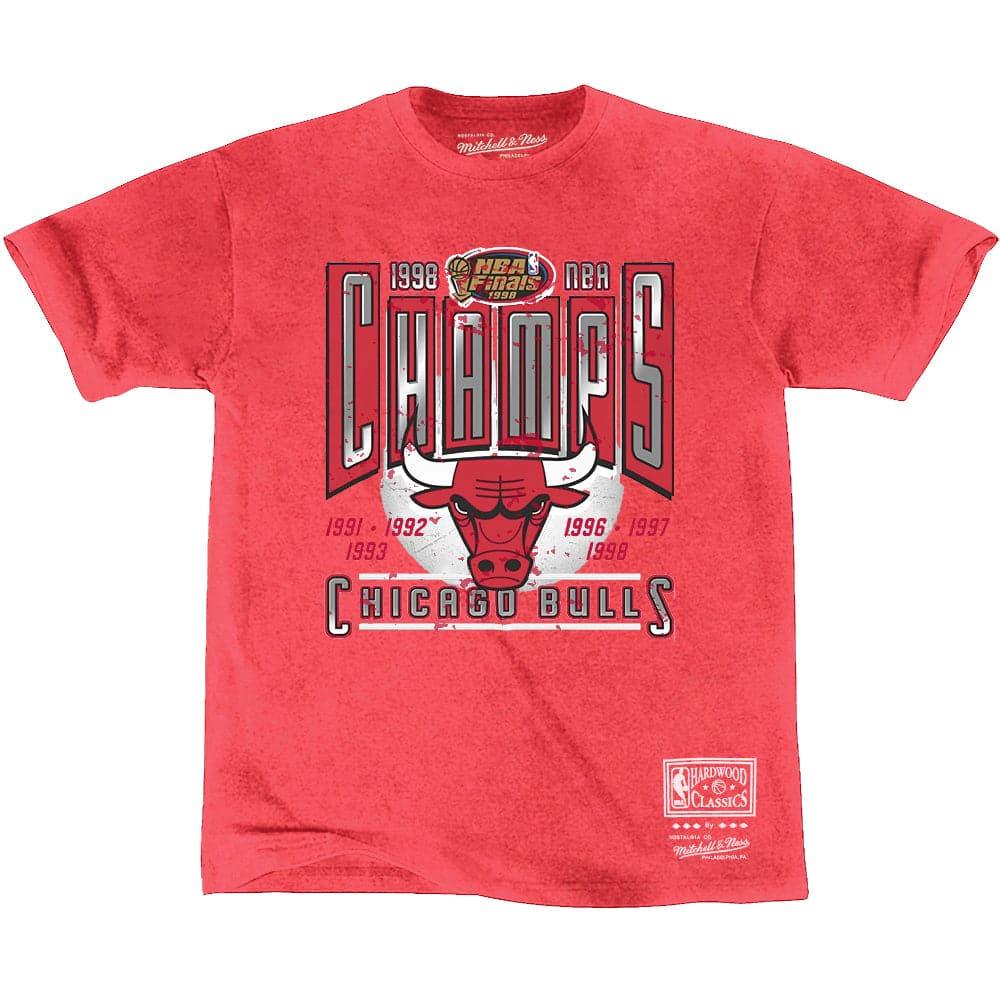 Mitchell And Ness T-Shirts Chicago Bulls Mitchell & Ness NBA Winner Takes All Vintage T-Shirt - Faded Red