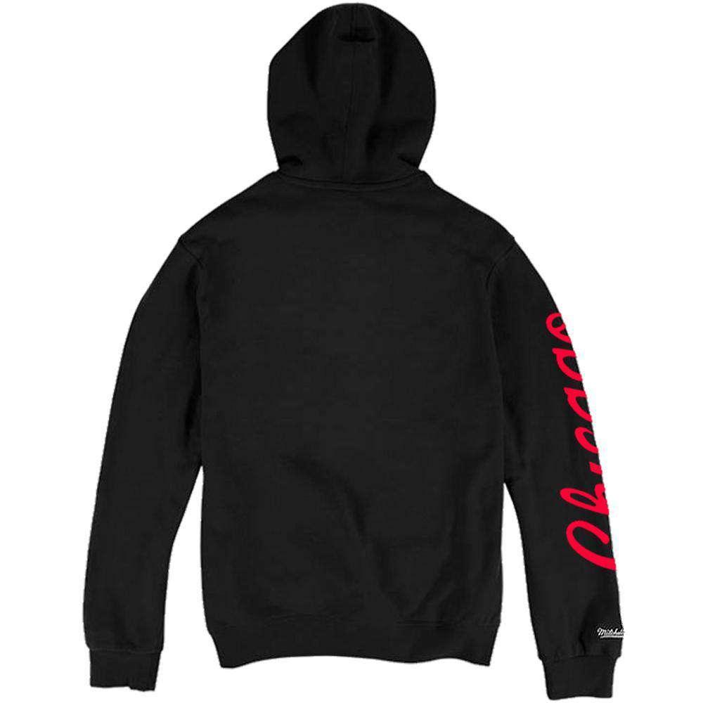 Mitchell And Ness Jumpers Chicago Bulls Mitchell & Ness NBA Wordmark Hoodie Jumper - Black