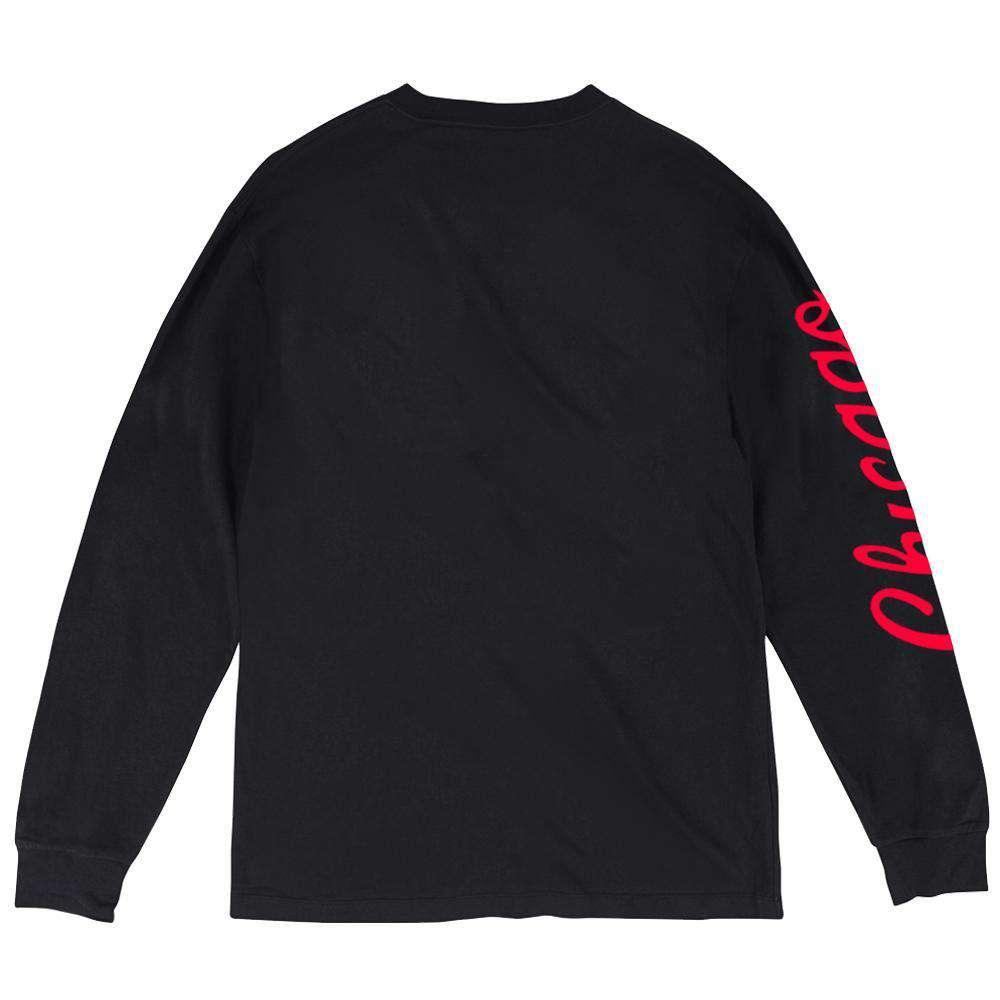 Mitchell And Ness Long Sleeve Tees Chicago Bulls Mitchell & Ness NBA Wordmark Long Sleeve T-Shirt - Black