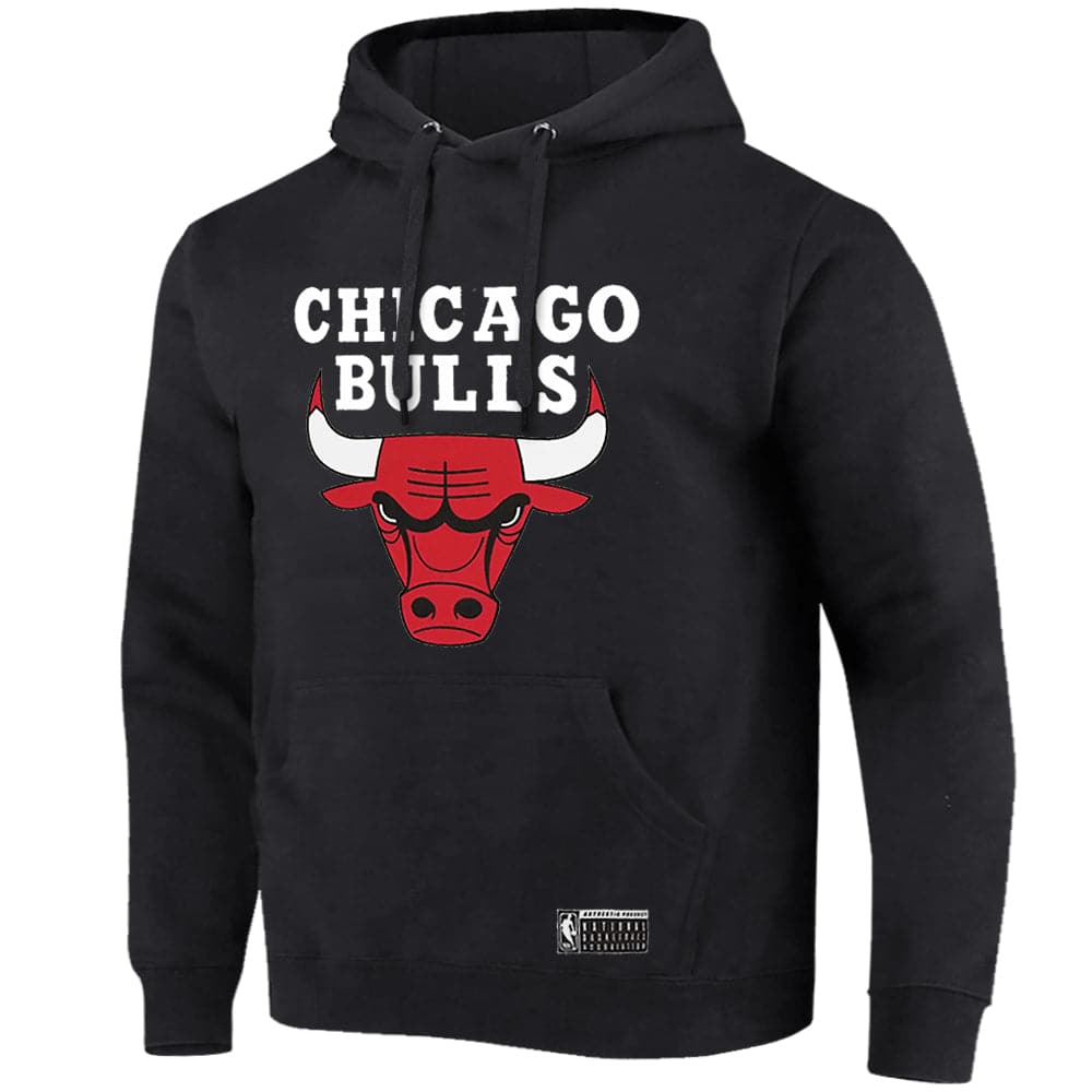 NBA Essentials Jumpers Chicago Bulls NBA Essentials Logo Hoodie Jumper - Black
