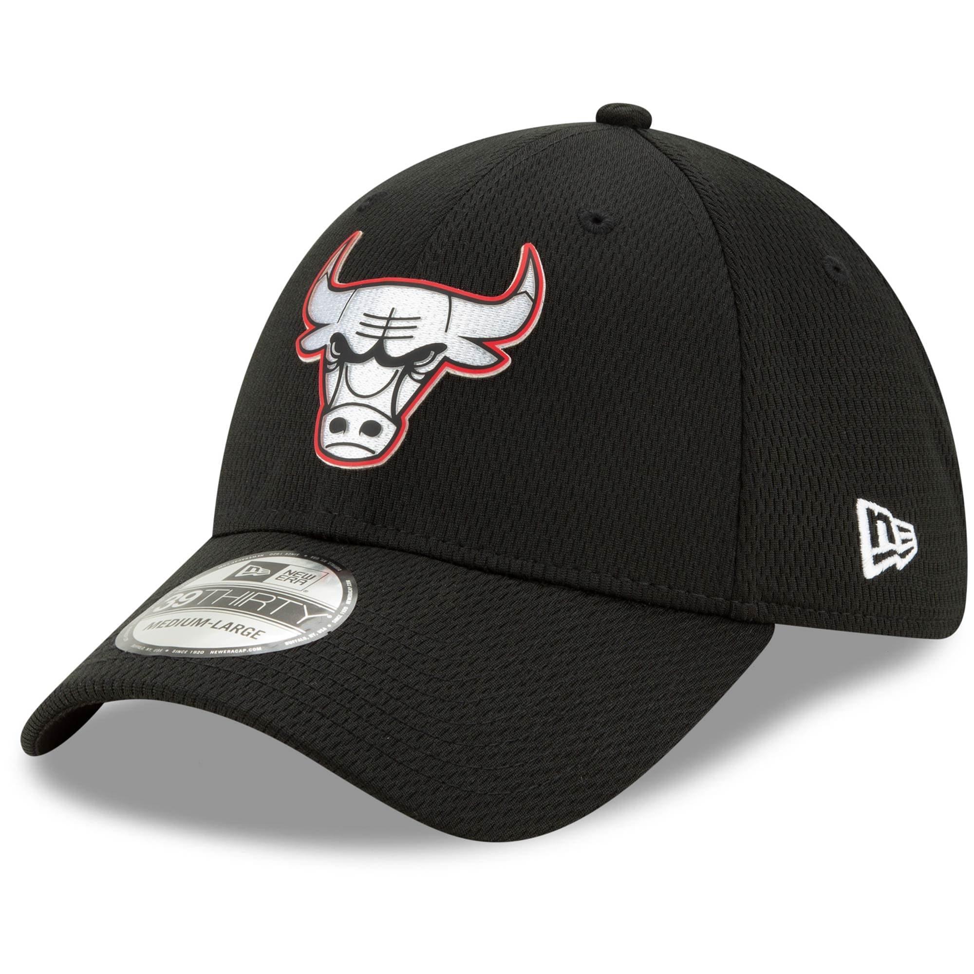 New Era Caps Chicago Bulls New Era NBA 2020 Back Half 39THIRTY Flex Fit Curve Hat - Black