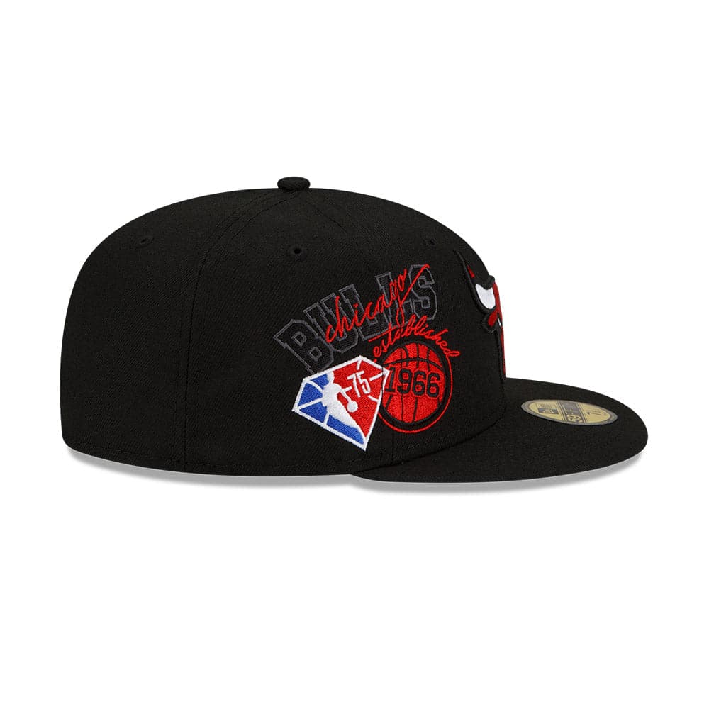 New Era Caps Chicago Bulls New Era NBA 21-22 Back Half 59FIFTY Fitted Hat - Black