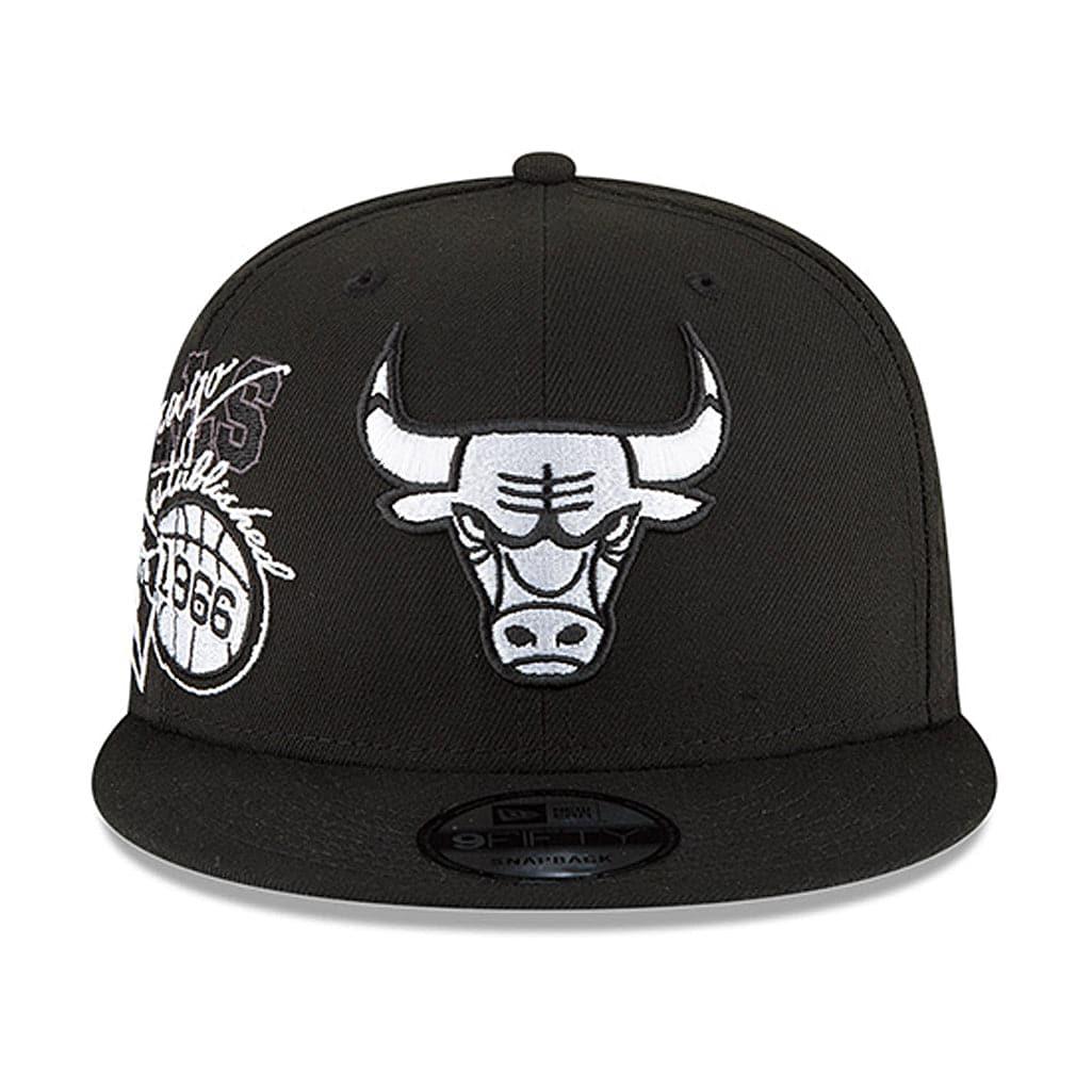 New Era Caps Chicago Bulls New Era NBA 21-22 Back Half Monochrome 9FIFTY Snapback Hat - Black