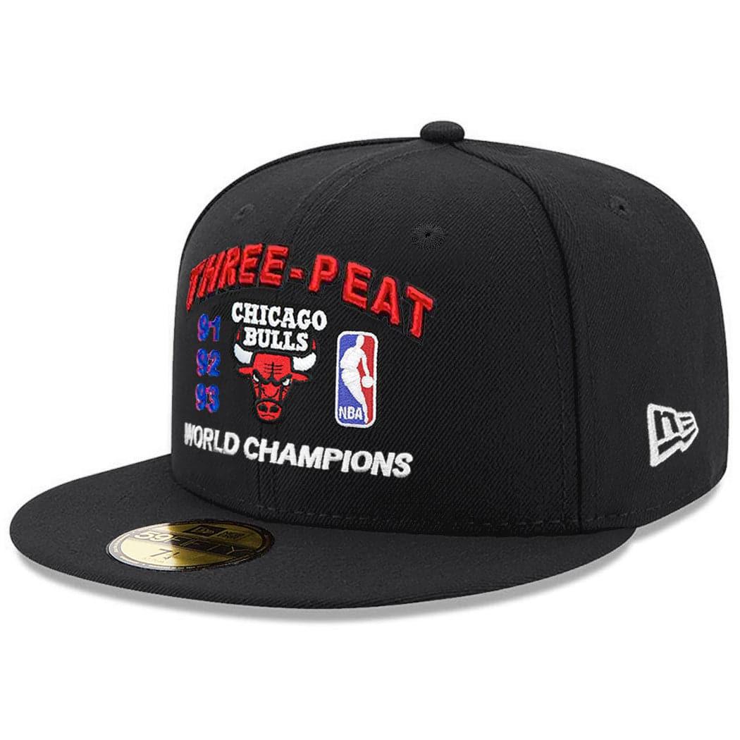 New Era Caps Chicago Bulls New Era NBA 3-Peat Champions 59FIFTY Fitted Hat - Black