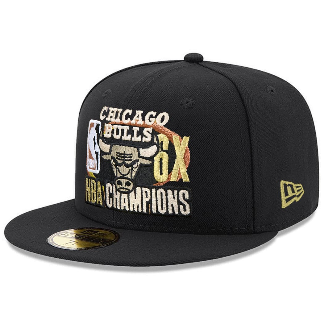 New Era Caps Chicago Bulls New Era NBA 6x Champions 59FIFTY Fitted Hat - Black