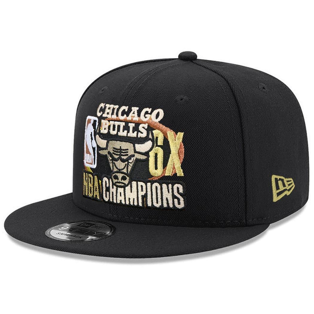 New Era Caps Chicago Bulls New Era NBA 6x Champions 9FIFTY Snapback Hat - Black