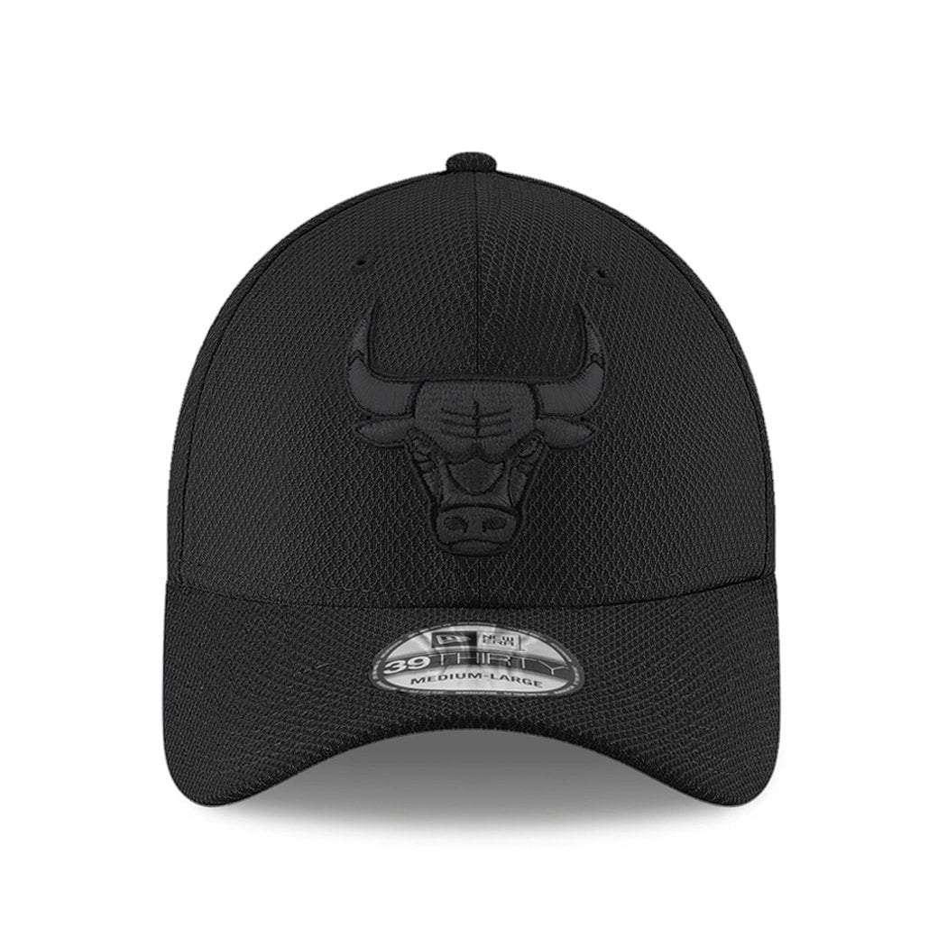 New Era Caps Chicago Bulls New Era NBA Black On Black Diamond Era 39THIRTY Curve Hat