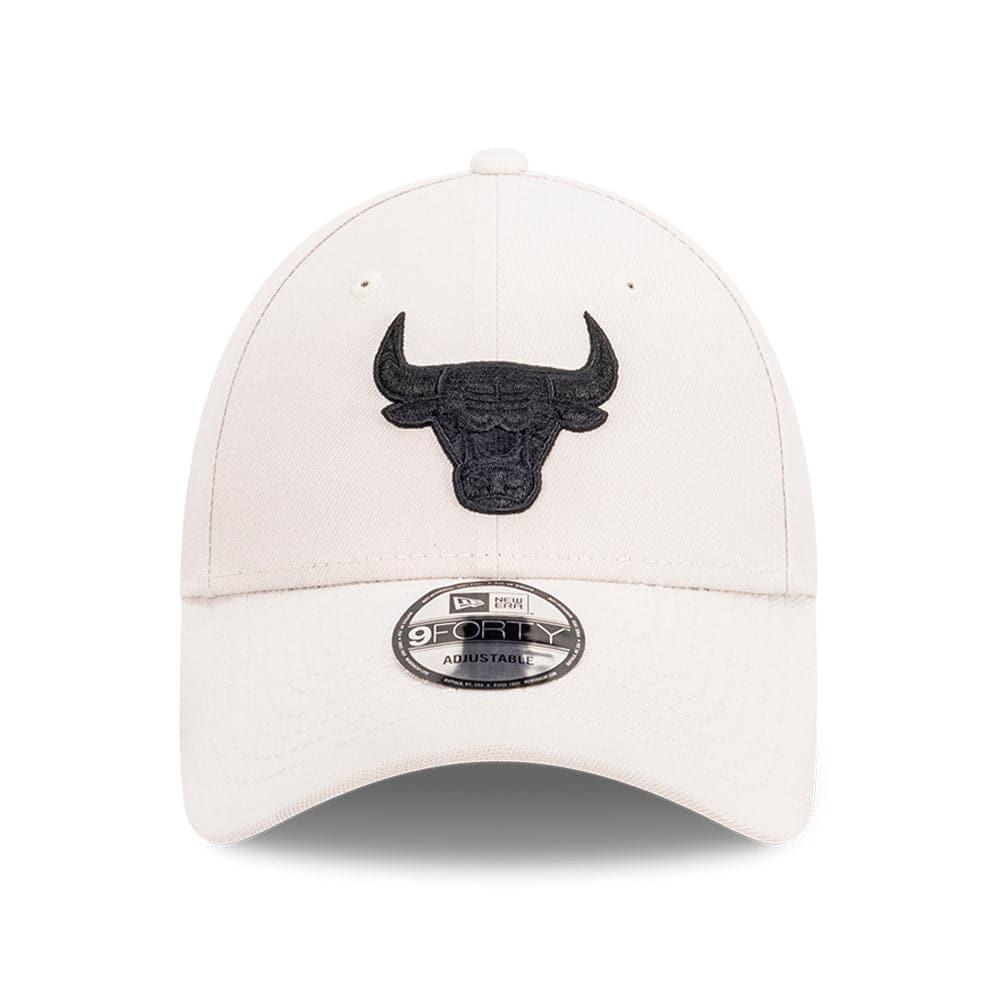 New Era Caps Chicago Bulls New Era NBA Black Tonal 9FORTY Snapback Curve Hat - Stone