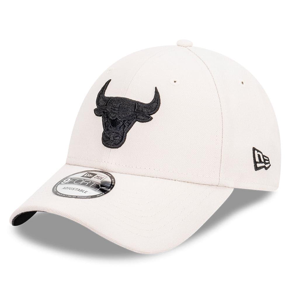 New Era Caps Chicago Bulls New Era NBA Black Tonal 9FORTY Snapback Curve Hat - Stone