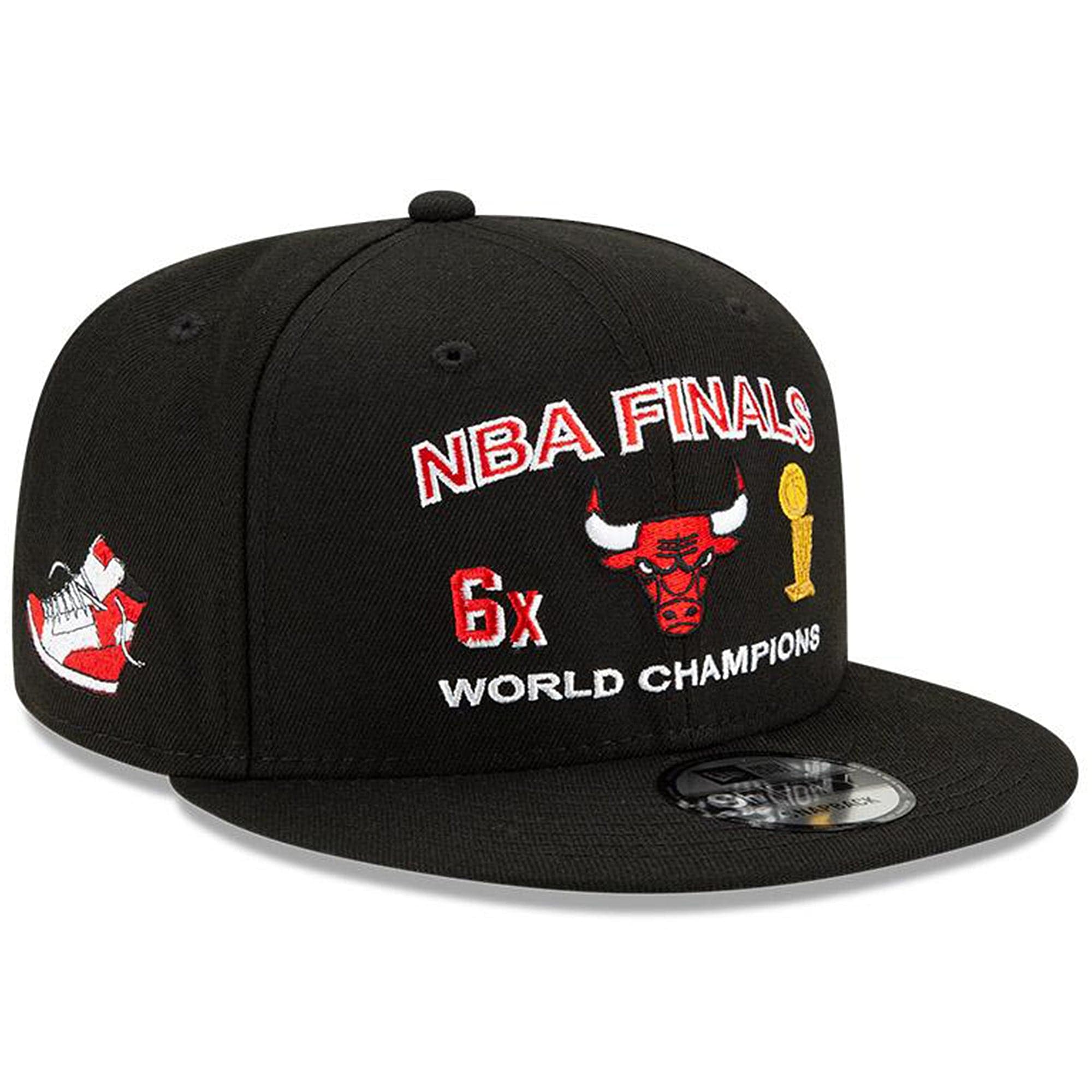 New Era Caps Chicago Bulls New Era NBA Champions Icon 9FIFTY Snapback Hat - Black