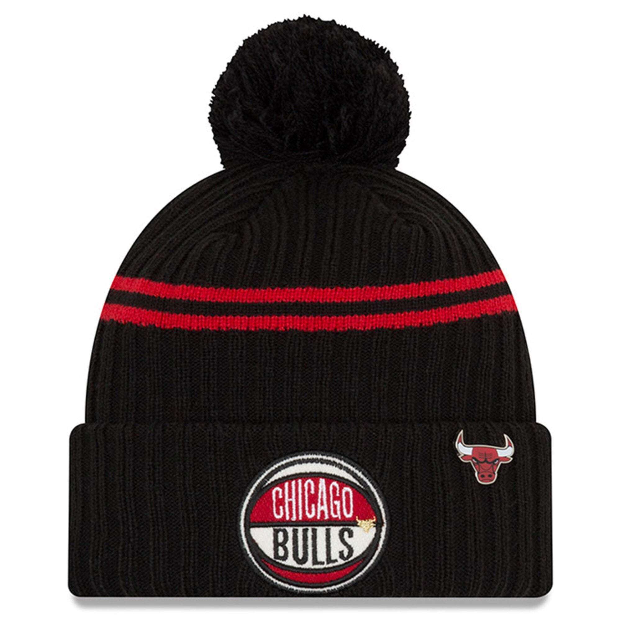 New Era Beanies Chicago Bulls New Era NBA Draft Night Knit Beanie w/Pin - Black