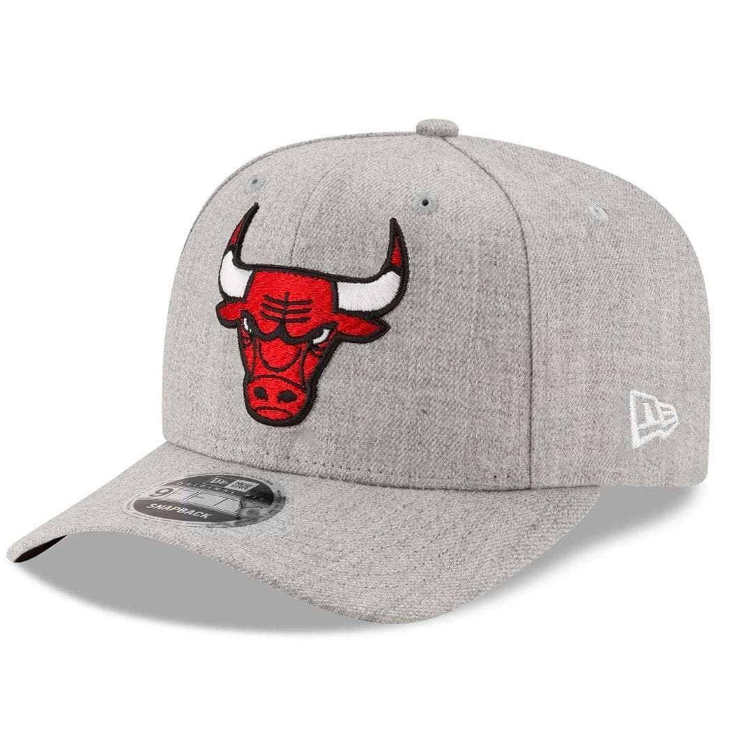 New Era Caps Chicago Bulls New Era NBA Heather Drop 9FIFTY Pre-Curved Snapback Hat