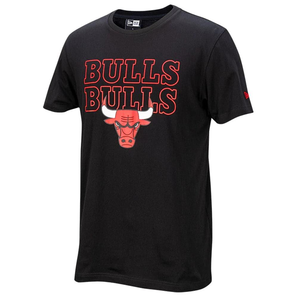 New Era T-Shirts Chicago Bulls New Era NBA Neon Repeat T-Shirt - Black