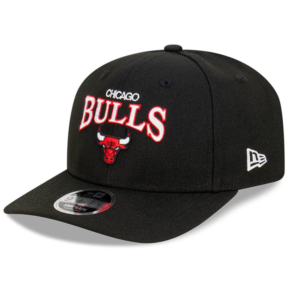 New Era Caps M/L Chicago Bulls New Era NBA Team Arch Pre-Curved OF 9FIFTY Snapback Hat - Black