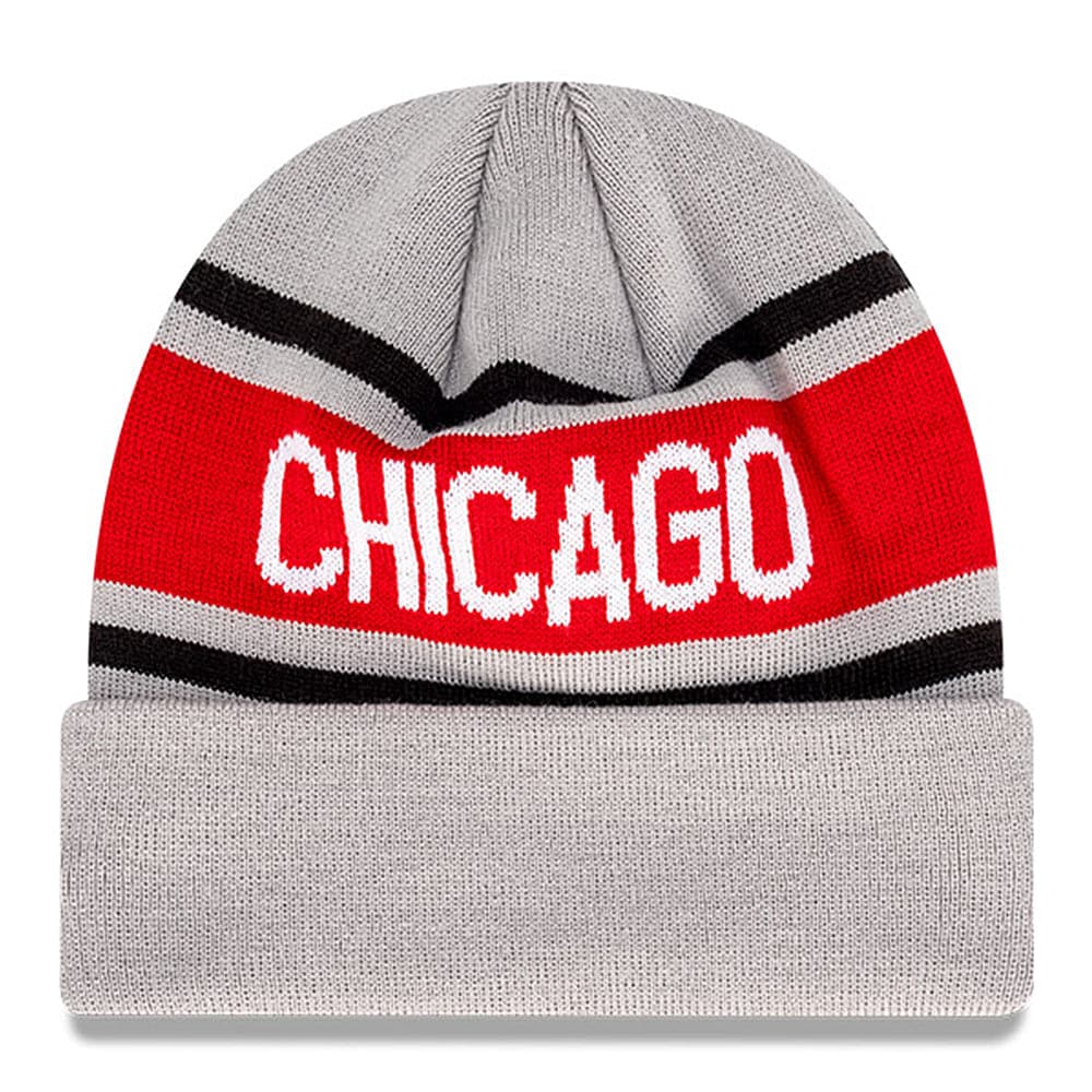 New Era Beanies Chicago Bulls New Era NBA Team Outline Thin Knit Beanie - Grey