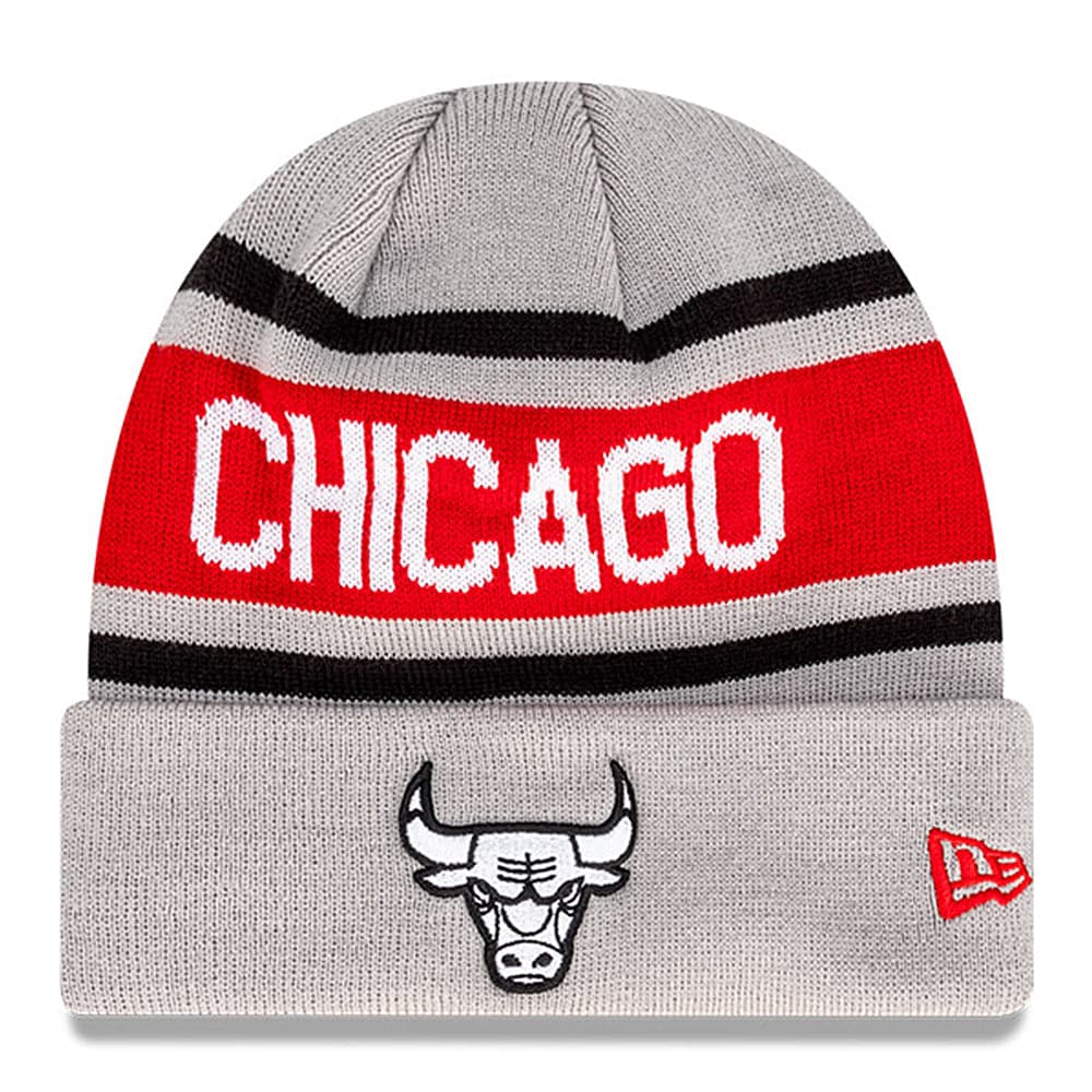 New Era Beanies Chicago Bulls New Era NBA Team Outline Thin Knit Beanie - Grey
