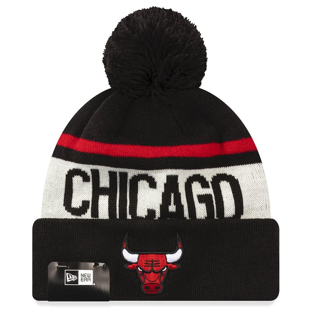 New Era Beanies Chicago Bulls New Era NBA Team Stone Stripe Knit Beanie - Black
