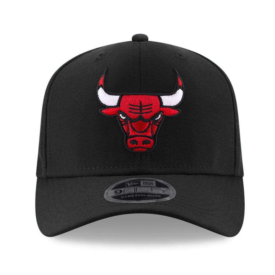 New Era Caps Chicago Bulls New Era NBA Team Stretch-Snap 9FIFTY Curved Snapback Hat - Black