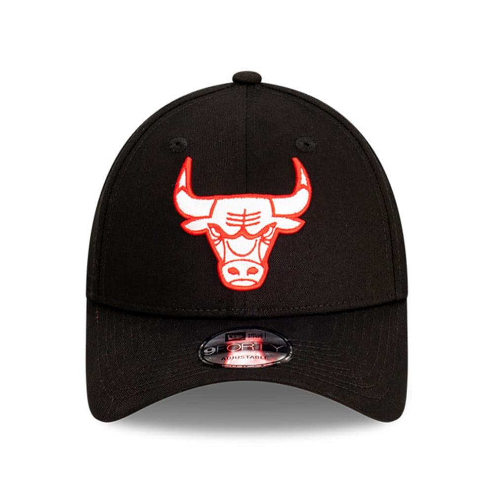 New Era Caps Chicago Bulls New Era NBA Team Stripes 9FORTY Cloth Strap Curve Hat - Black