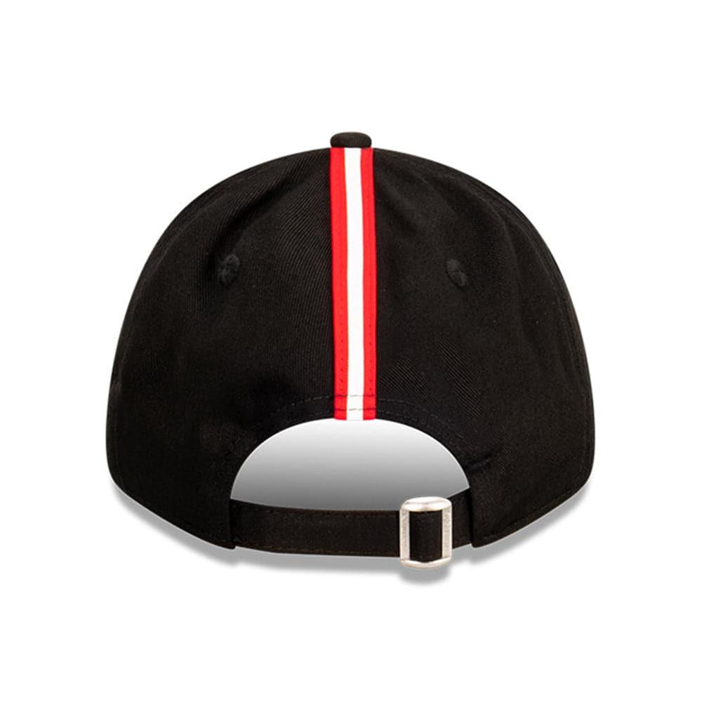 New Era Caps Chicago Bulls New Era NBA Team Stripes 9FORTY Cloth Strap Curve Hat - Black