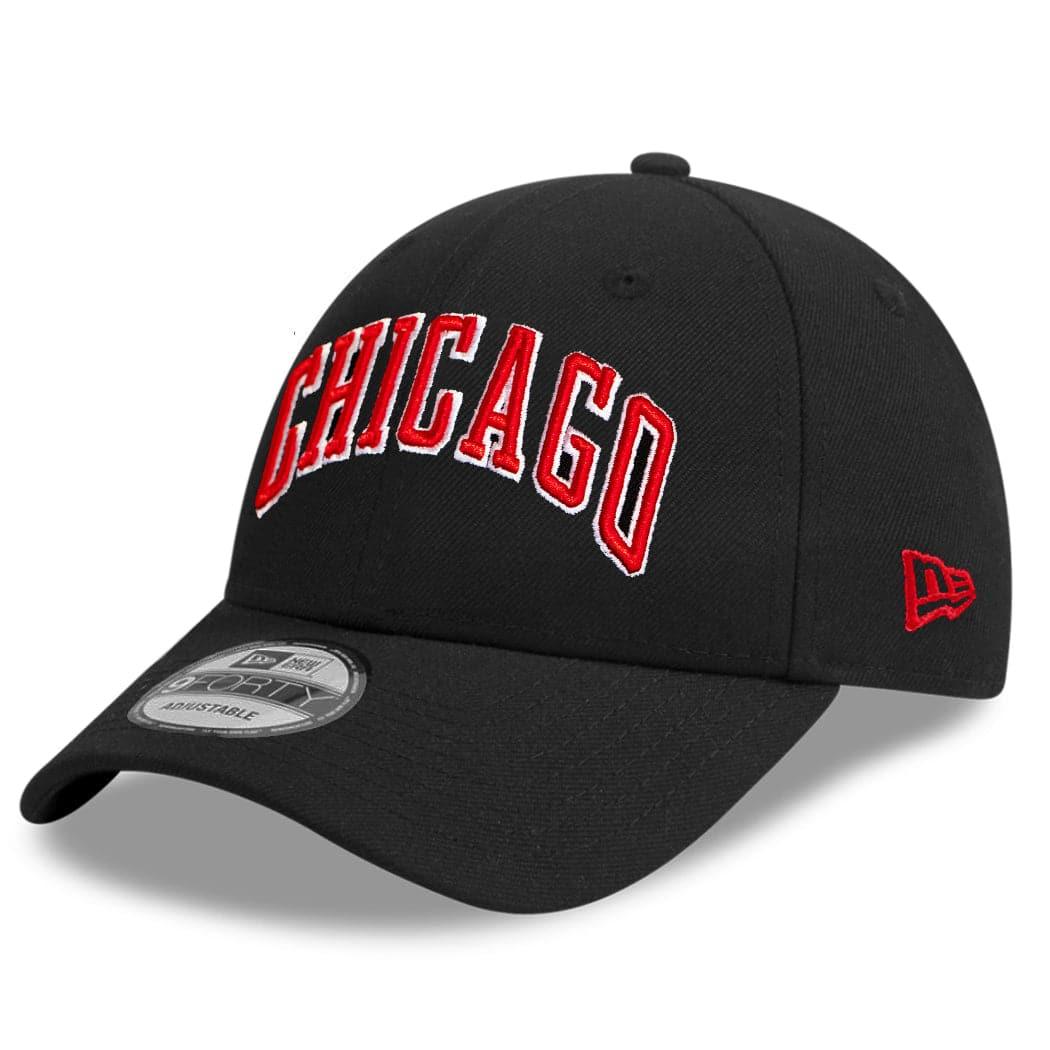 New Era Caps Chicago Bulls New Era NBA Wordmark 9FORTY Curve Snapback Hat - Black