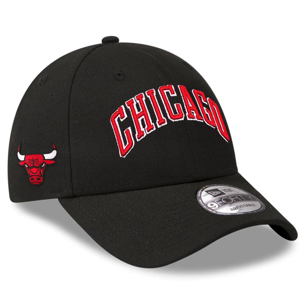 New Era Caps Chicago Bulls New Era NBA Wordmark 9FORTY Curve Snapback Hat - Black
