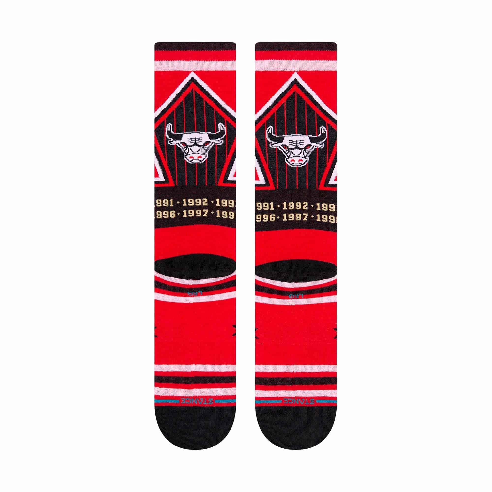 Stance Socks Large (9-12 US) Chicago Bulls Stance NBA 21-22 City Edition Crew Socks - Red