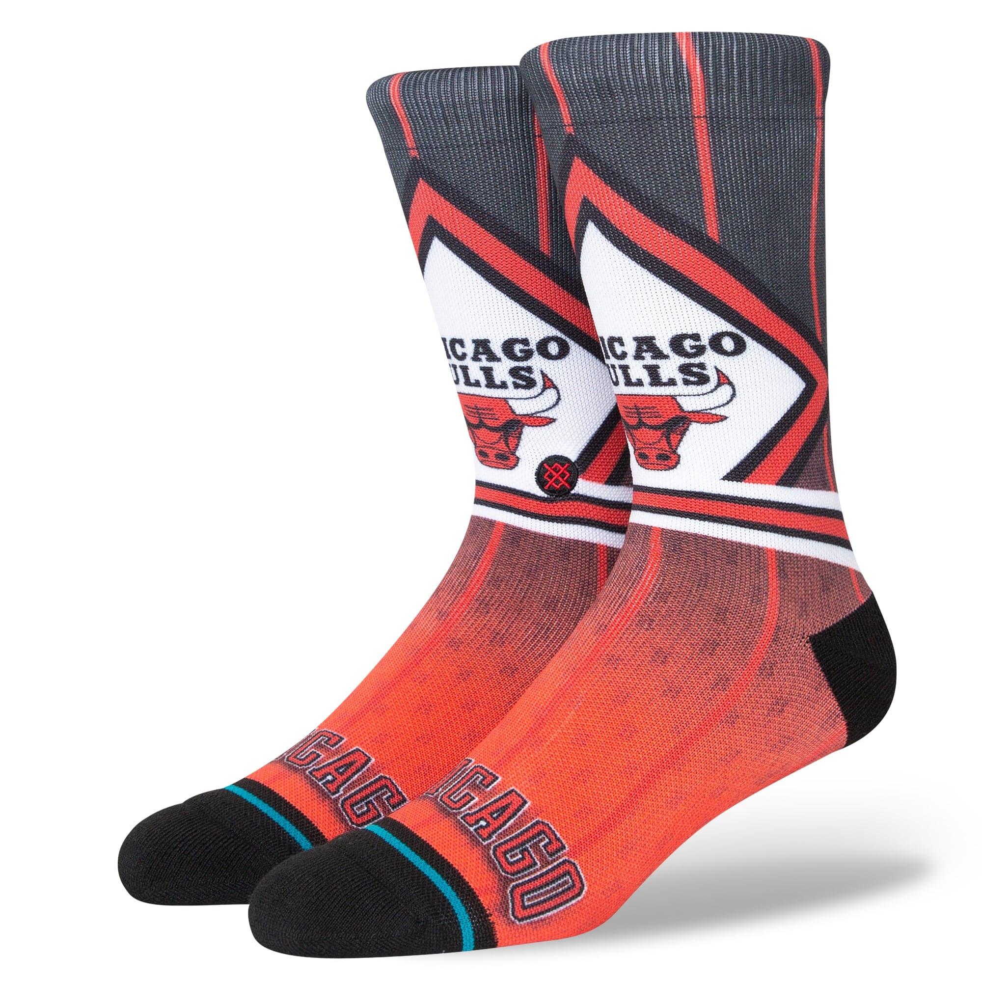 Stance Socks Large (9-12 US) Chicago Bulls Stance NBA HWC Logo Fader Crew Socks - Black