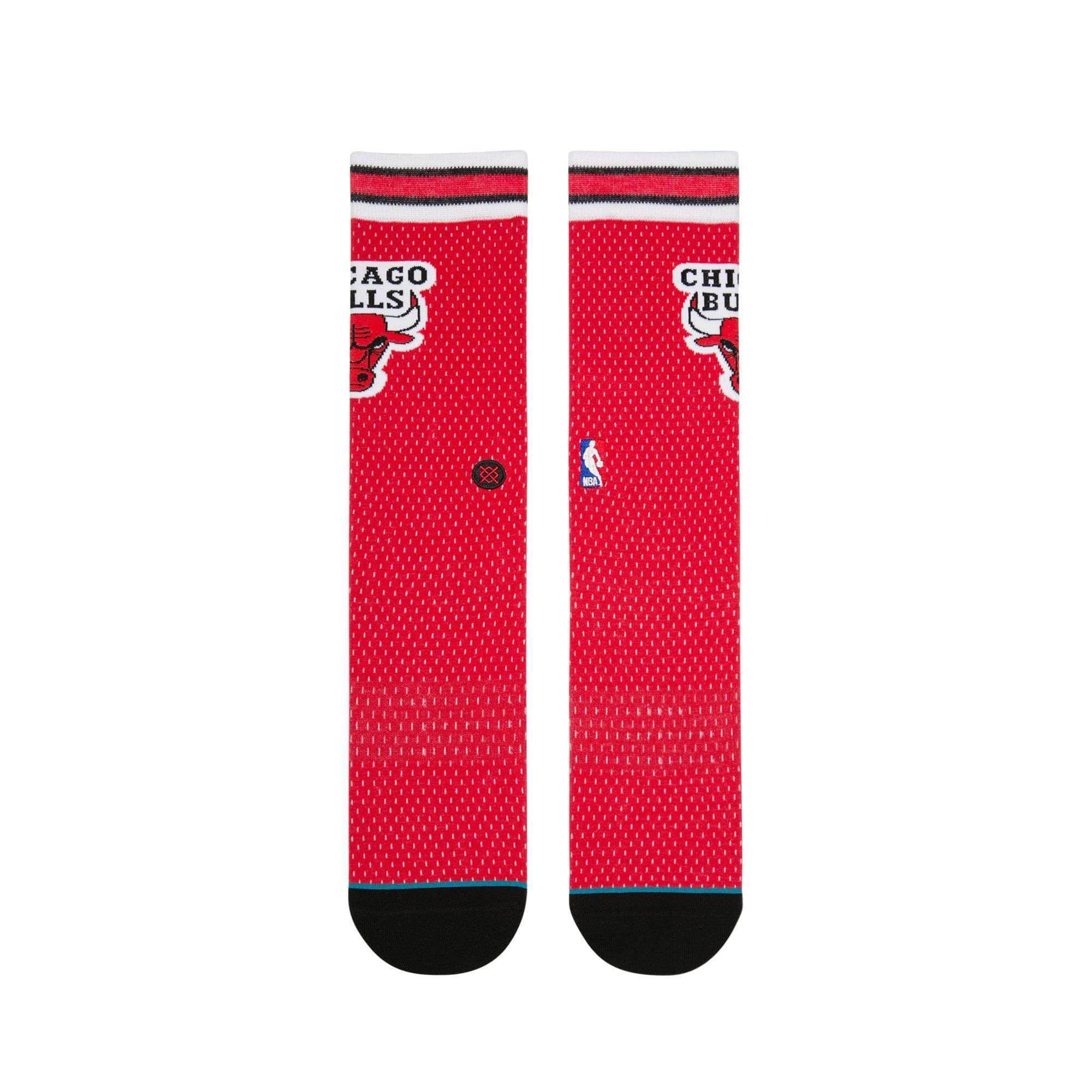 Stance Socks Large (9-12 US) Chicago Bulls Stance NBA Jersey Crew Socks - Red