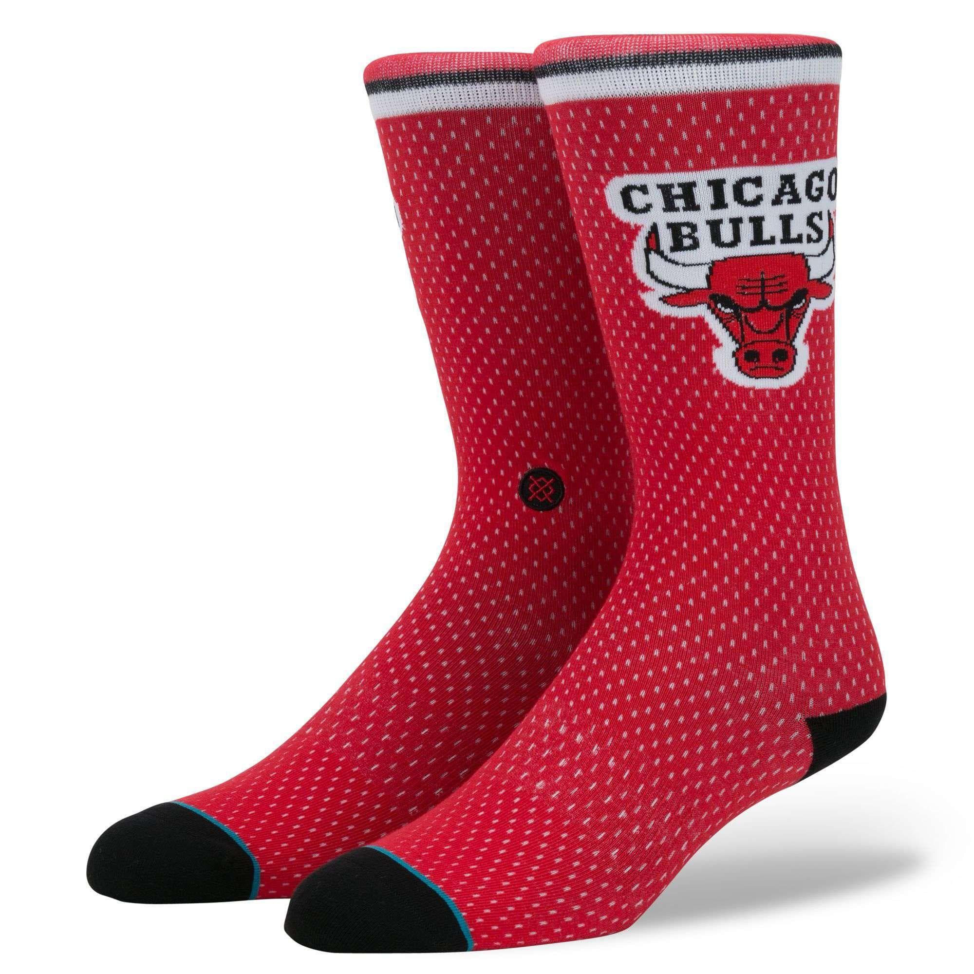 Stance Socks Large (9-12 US) Chicago Bulls Stance NBA Jersey Crew Socks - Red