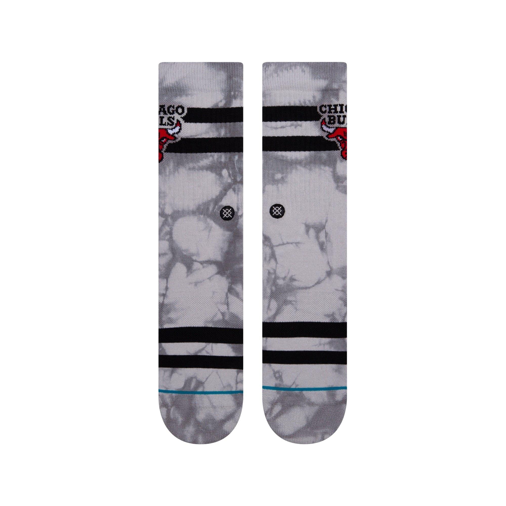 Stance Socks Large (9-12 US) Chicago Bulls Stance NBA Team Dyed Crew Socks - Grey