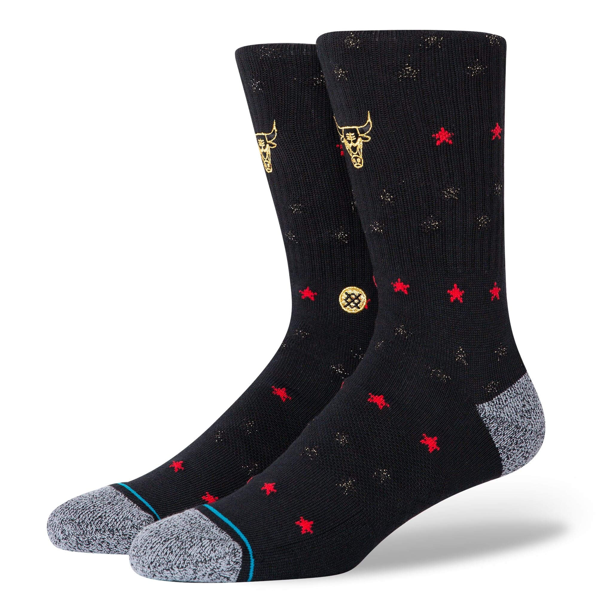 Stance Socks Large (9-12 US) Chicago Bulls Stance NBA Trophy 2 Crew Socks - Black