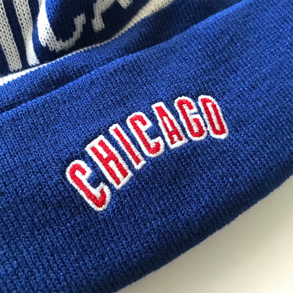 New Era Beanies Chicago Cubs New Era MLB Grey Stripe Knit Beanie - Blue