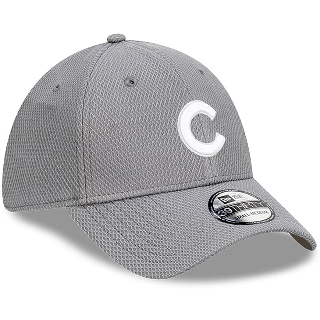 New Era Caps Chicago Cubs New Era MLB Team Storm Diamond Era 39THIRTY Flex Fiit Curve Hat - Grey