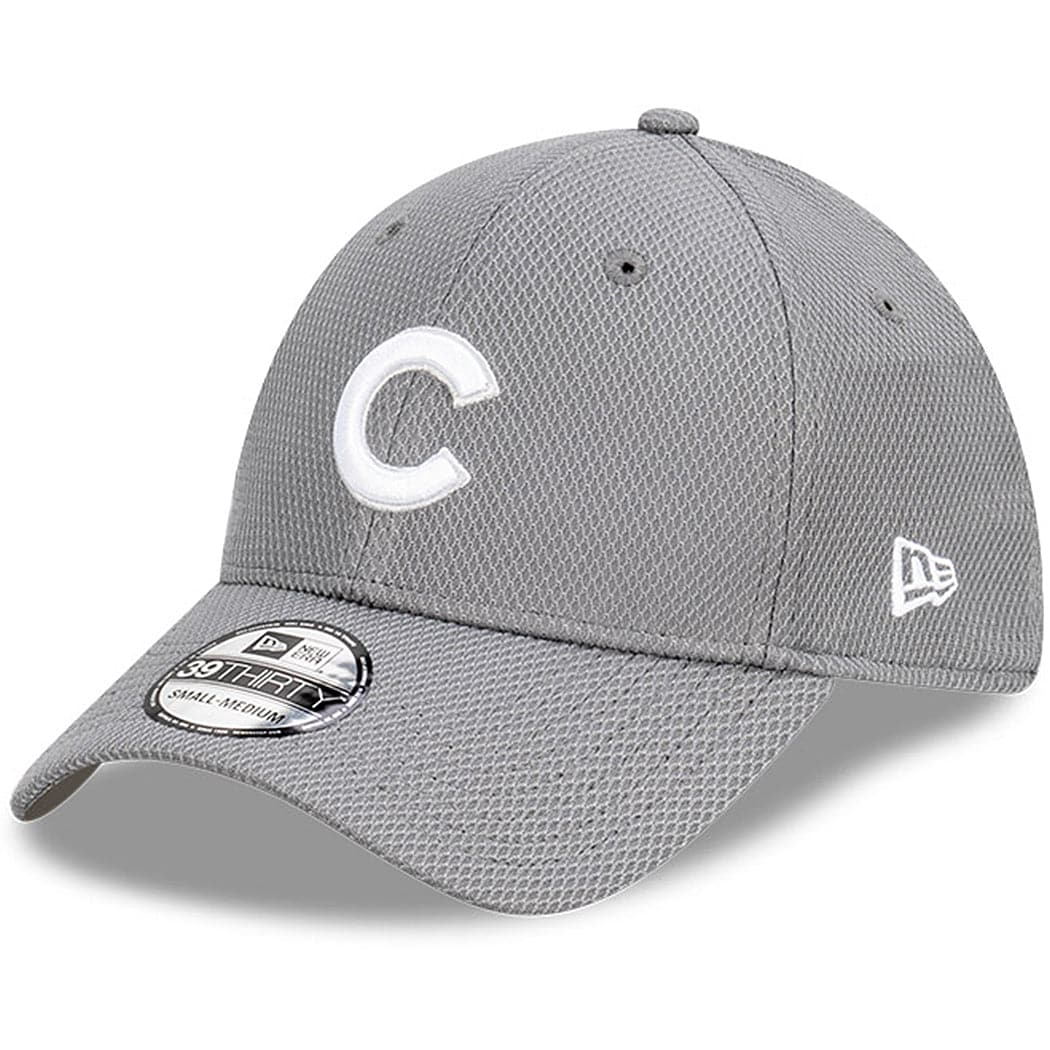 New Era Caps Chicago Cubs New Era MLB Team Storm Diamond Era 39THIRTY Flex Fiit Curve Hat - Grey