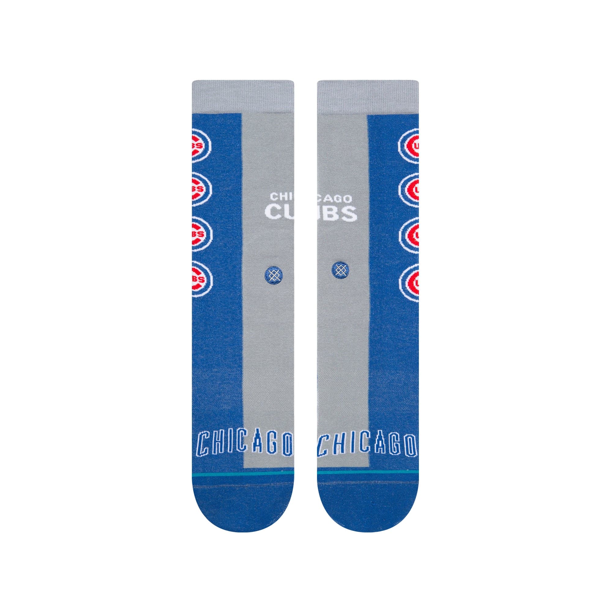 Stance Socks Large (9-12 US) Chicago Cubs Stance MLB Grey Split Crew Socks - Blue