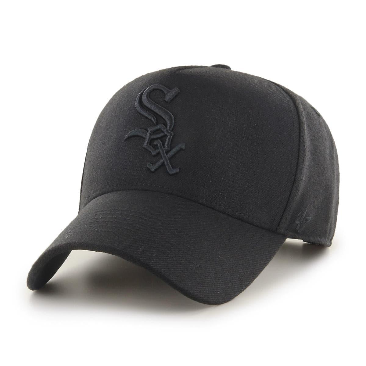 47 Brand Caps Chicago White Sox '47 MLB Black On Black MVP DT Pinch Curve Snapback Hat